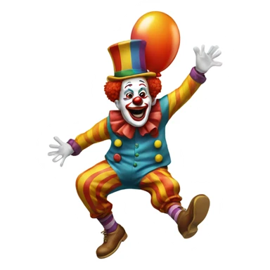 Clown hopping one foot sticker