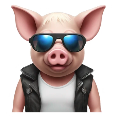 Cyberpunk pig with sunglasses sticker