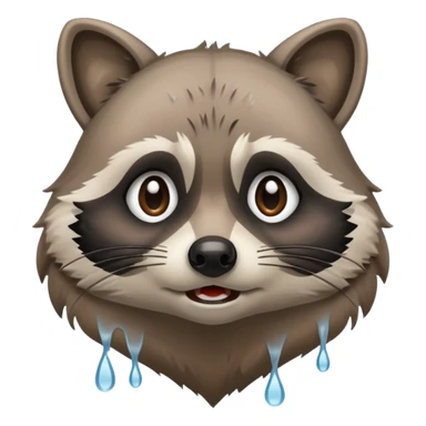 Crying racoon sticker