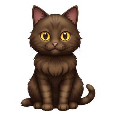 Dark-Brown cat with golden eyes (full body) sticker