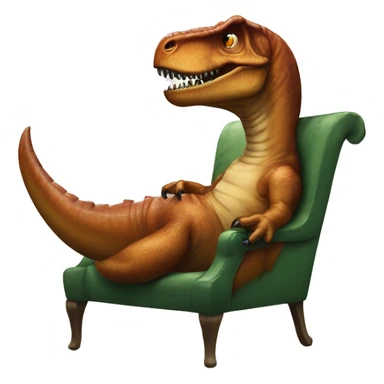 Tyrannosaurus Rex in a dinosaur chair sticker