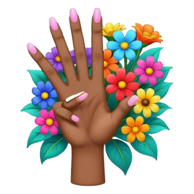 💐 combined with 🖕🏽 sticker