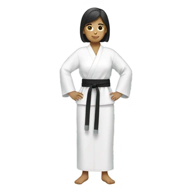 woman wearing a white belt dobok sticker