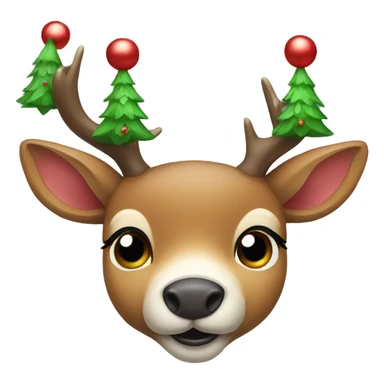 a deer with a Christmas hat sticker