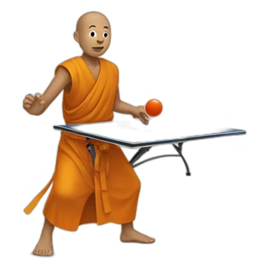 monk-playing-ping-pong sticker