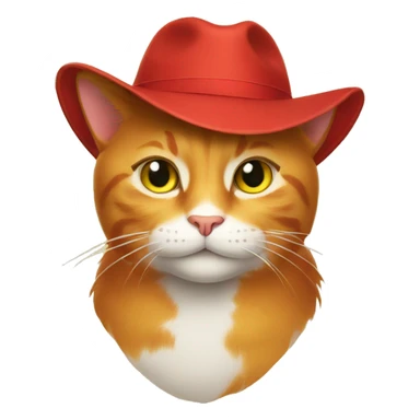 Red cat with yellow hat  sticker