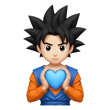 Goku con un corazón azul  sticker