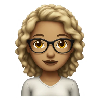 Light skinned girl with glasses  sticker