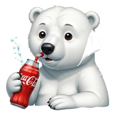 Polar bear drinking coke  sticker