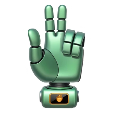 robot green hand thumb up sticker