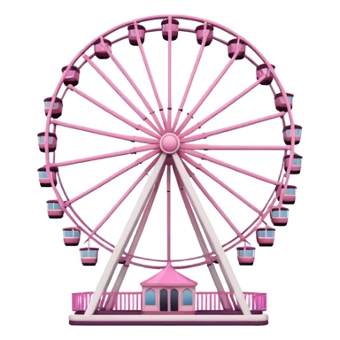 mix light pink dark pink and white girly theme park Ferris wheel sticker