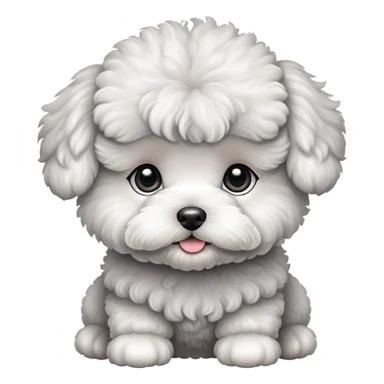 Gray Bichon Frise puppy sticker