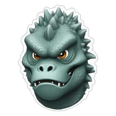 Godzilla manga style face sticker