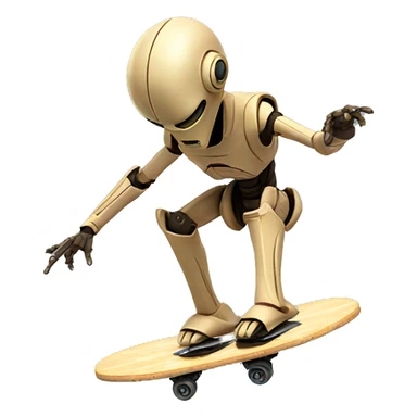Battle droid doing a kickflip sticker