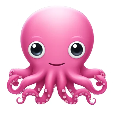 Pink octopus with cute face and smile sticker