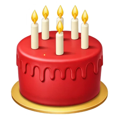 red cake with golden details and sparkles sticker