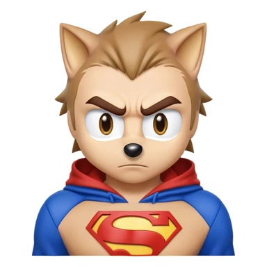 Sonic the hedgehog with Superman hoodie ￼ sticker