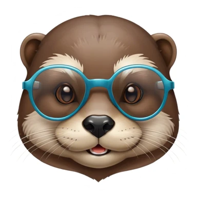 Otter wearing transparent glasses sticker