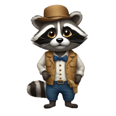 Raccoon dressed like French painter sticker