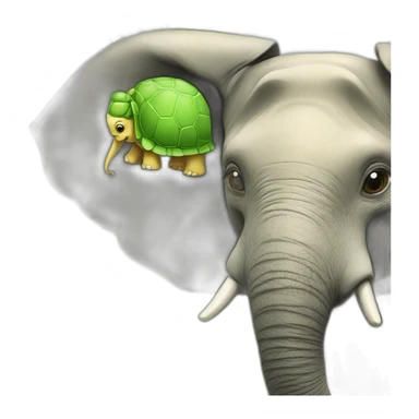 Tortue sur un elephant sticker