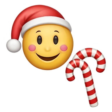Smiley face with a candy cane sticker