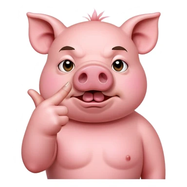 Pig putting the middle finger up sticker