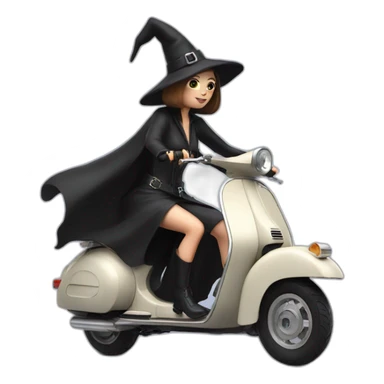 mod witch on vespa sticker