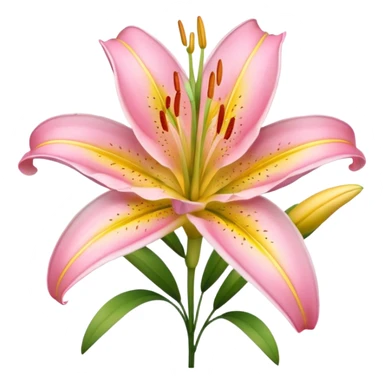 Pink yellow lily sticker