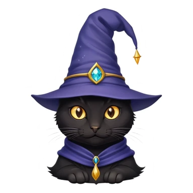 black cat sorcerer with expressive eyes sticker