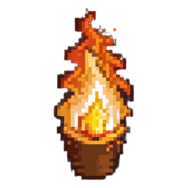 bottom fire end cap, flame tip pointing down, orange and yellow sticker