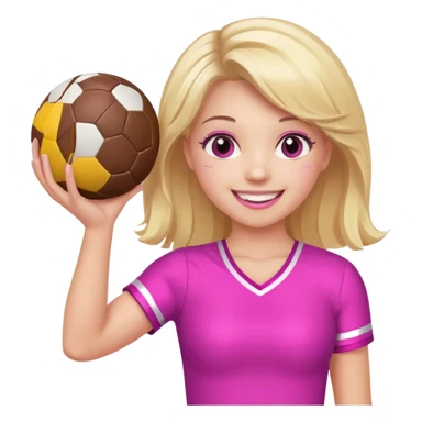 football cheerleader, holding a cheering ball, pink and twinkle sticker