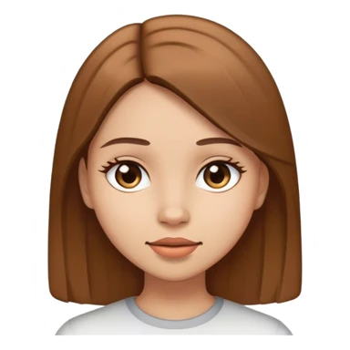 A girl with brown straight hair with light skin sticker