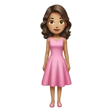 brunette girl in a pink dress sticker