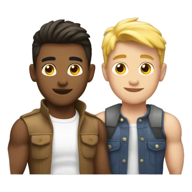 Gay couple a twink and a muscular guy sticker