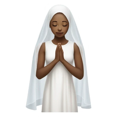Girl praying for with white veil  sticker