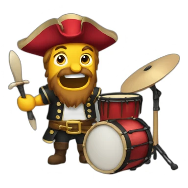 drumming pirate sticker