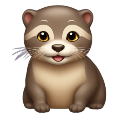 Loutre sur un chat sticker