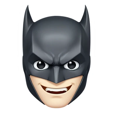 winking face of batman without bat ears sticker
