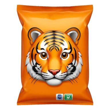 Orange chip bag with tiger on it sticker