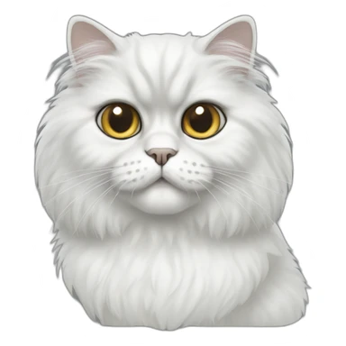 Persian cat white with gray spots sticker