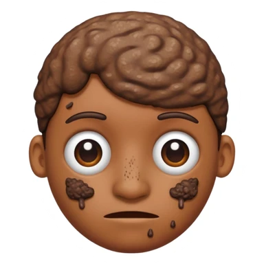 Person with poop head sticker