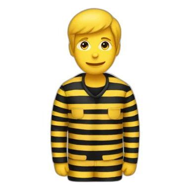 man striped yellow black prison suit sticker