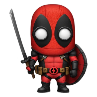 Minion dressed as deadpool sticker