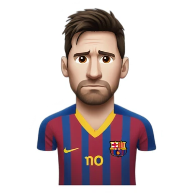Messi looks disappointed sticker