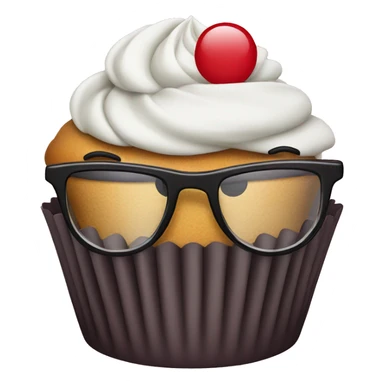Cupcake with glasses  sticker