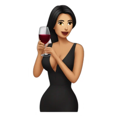 Kim kardasian drinking wine sticker