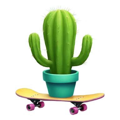 Cactus on skateboard sticker