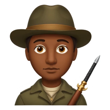 Brown eyes No mustache Italian hunter, bigger nose, darker skin sticker