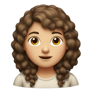 Chubby brown hair girl sticker