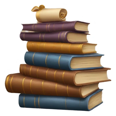 pile of books and scrolls sticker